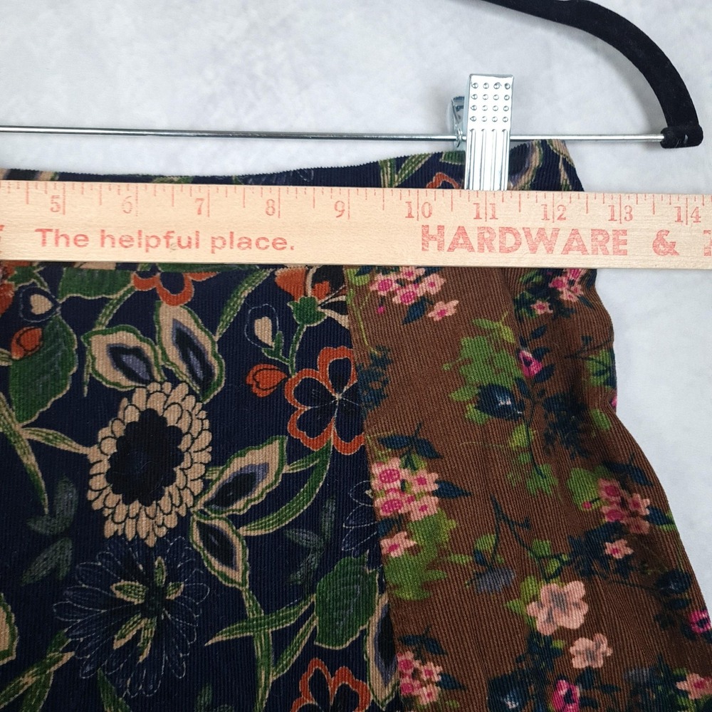 Natural Life Skirt Womens XS Multicolor Floral Corduroy Patchwork Maxi Peasant - Picture 9 of 16